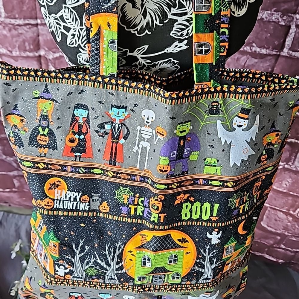 Handmade  Sparkly Halloween Tote / Candy Haul Bag